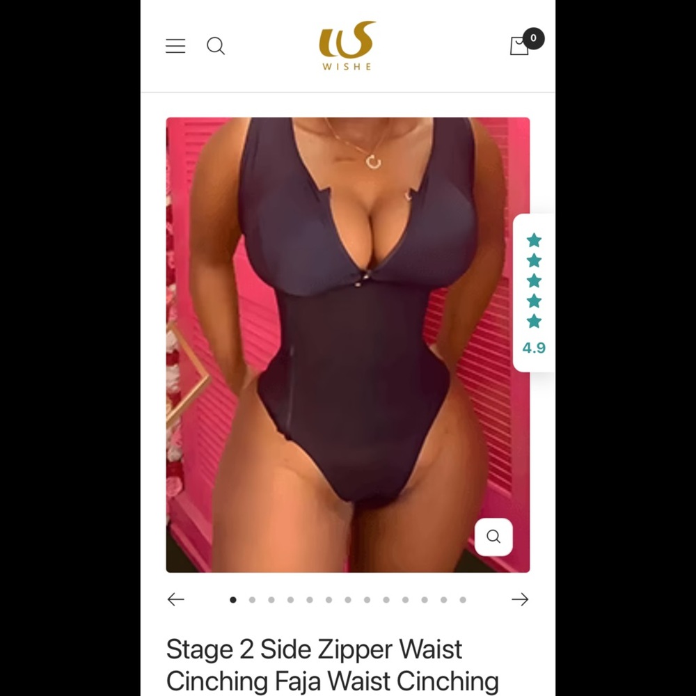 Wish Black One Piece Shape ware with Plunging V-Neckline